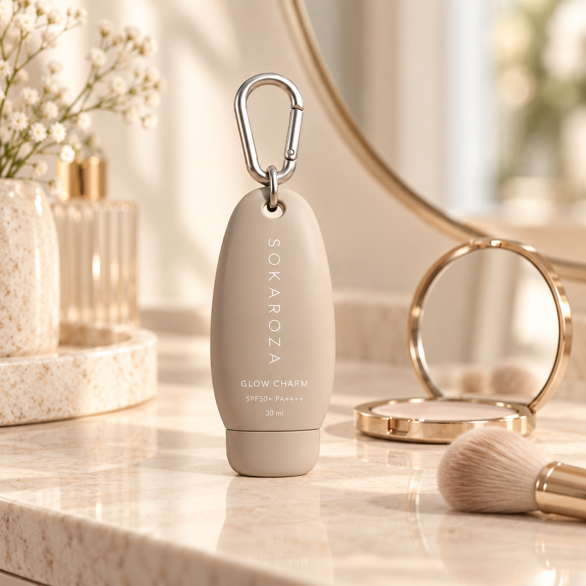 SOKAROZA Glow Charm – واقي شمس SPF50+ PA++++ وبرايمر خفيف | 30 مل